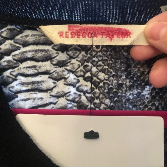 ❤️‍🔥NWT 2013 Sample Sale Rebecca Taylor Vintage Size 6 Black Snakeskin Top❤️‍🔥 - Picture 4 of 12